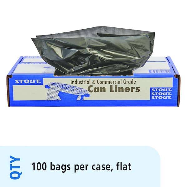 Stout By Envision 65 gal Trash Bags, Brown/Black, 100 PK - T5051B15