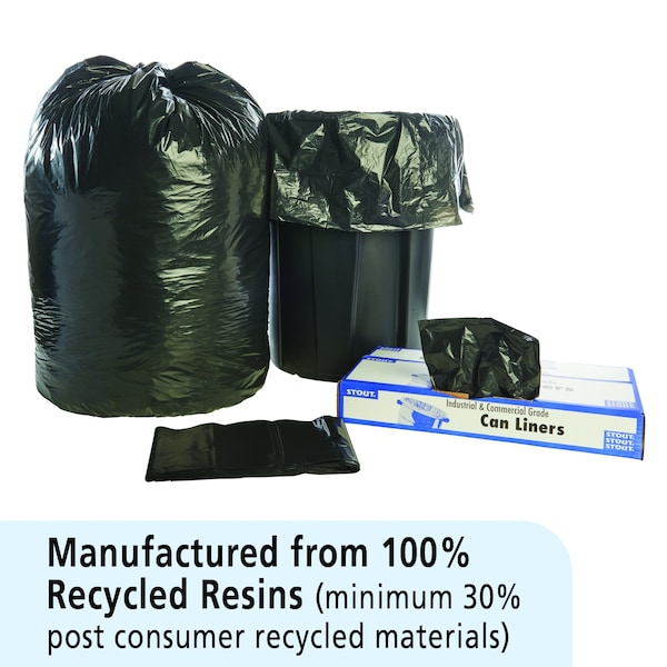 Stout By Envision 65 gal Trash Bags, Brown/Black, 100 PK - T5051B15