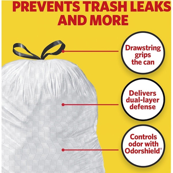 Glad 13 gal Trash Bags, 0.72 mil (18 Micron), White - CLO79157