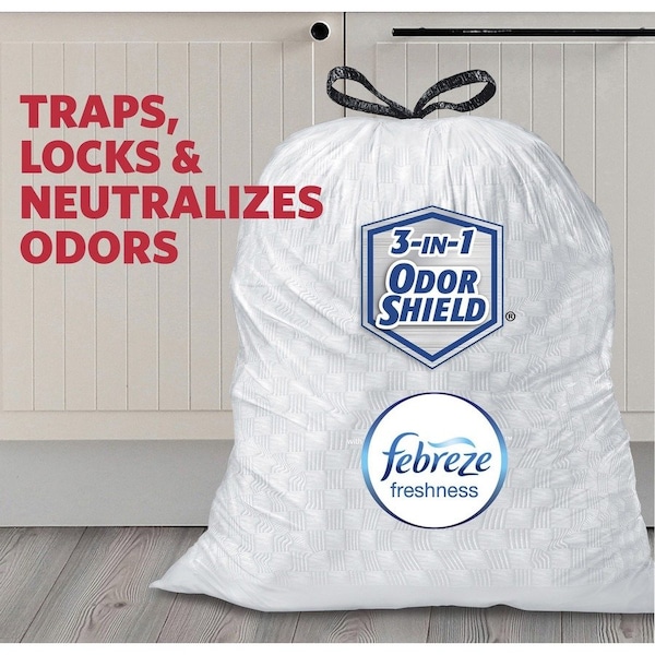 Glad 13 gal Trash Bags, 0.72 mil (18 Micron), White - CLO79157