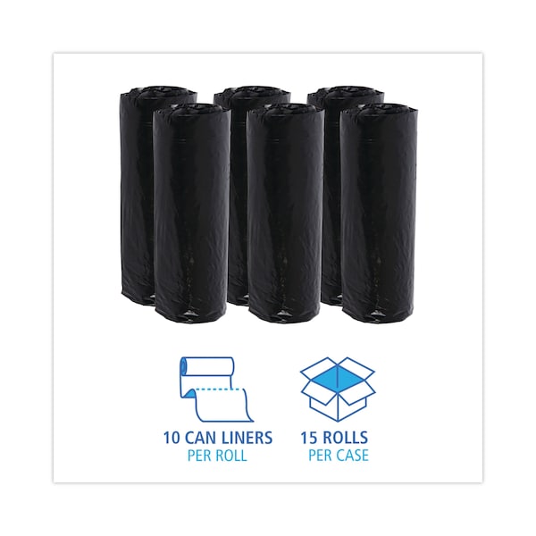 Boardwalk 12 gal - 16 gal Trash Bags, 24 in x 32 in, 1 mil, Black - PNL510