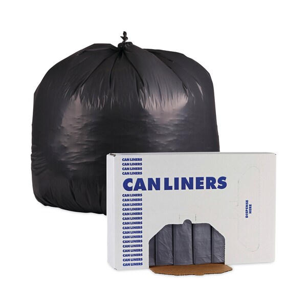 Boardwalk 60 gal Trash Bags, 38 in x 58 in, 1.3 mil, Gray, 100 PK - H7658PGK