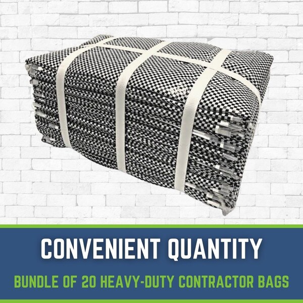 Durasack 100 lbs. dry material Contractor Bags, White, 20 PK - LAM-3045DS