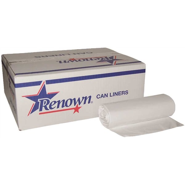 Renown Fits 12-16 Gal. 0.45 mil 24 in. x 32 in. White Can Liner, 500PK - REN21512IB