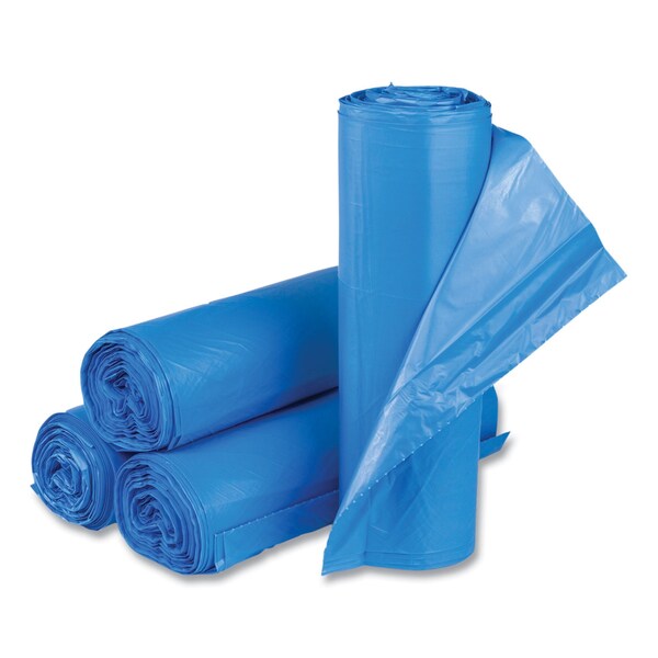 Inteplast Group High-Density Commercial Can Liners, 60 gal, 18 mic, 40 in. x 48 in., Blue, 200PK - BRS404818BL