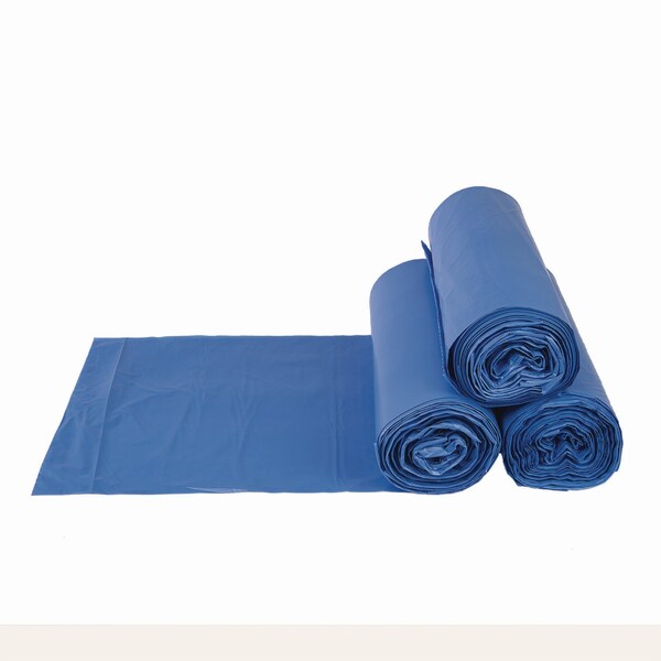 Inteplast Group High-Density Commercial Can Liners, 60 gal, 18 mic, 40 in. x 48 in., Blue, 200PK - BRS404818BL