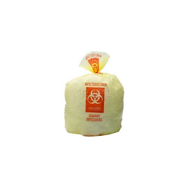 Lk Packaging High Density Yellow Infectious Linen Liner, 14 Microns, 31" x 43", Pkg Qty 250 - HD33YE