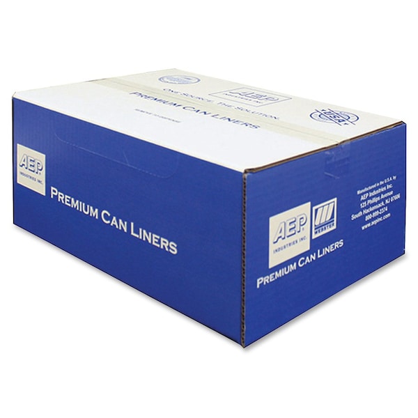 Webster 45 gal Trash Bags, L, 0.31 mil (8 Micron), Natural, 250 PK - WBIHD404812N