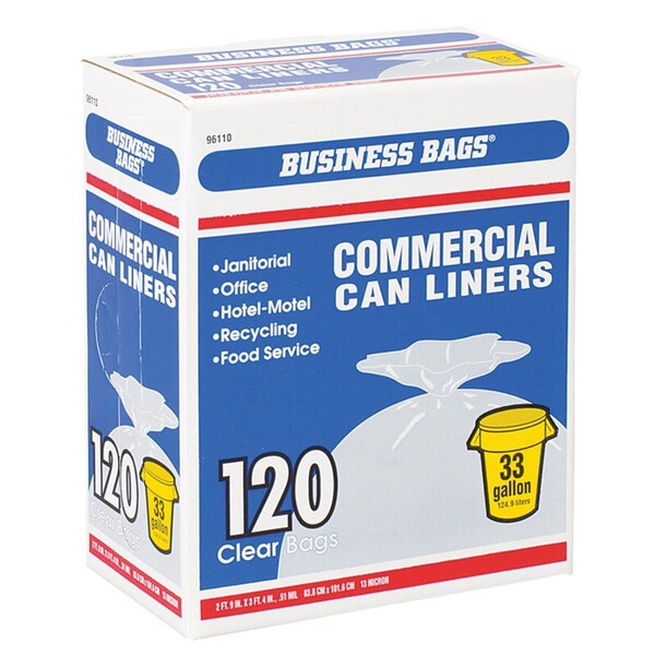Berry Plastics 33 gal Commercial Drum Can Liners Twist Ties, 120PK - BE5243