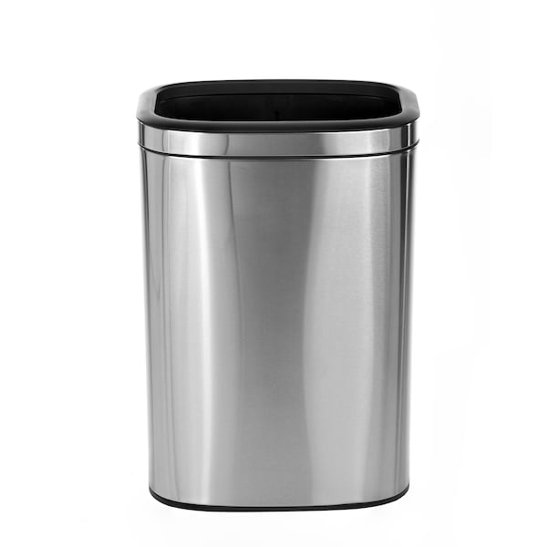 Alpine Industries 10.5 Gal. Stainless Steel Rectangular Liner Open Top Trash Can - 470-40L