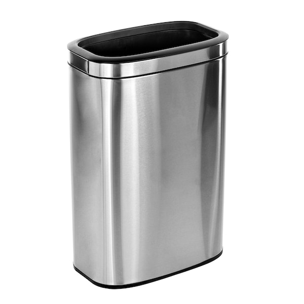 Alpine Industries 10.5 Gal. Stainless Steel Rectangular Liner Open Top Trash Can - 470-40L