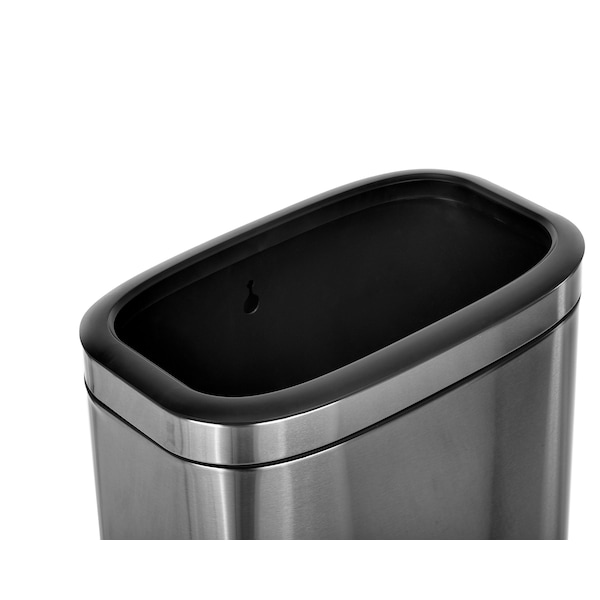 Alpine Industries 10.5 Gal. Stainless Steel Rectangular Liner Open Top Trash Can - 470-40L