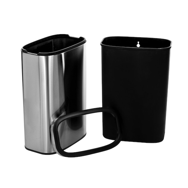 Alpine Industries 10.5 Gal. Stainless Steel Rectangular Liner Open Top Trash Can - 470-40L