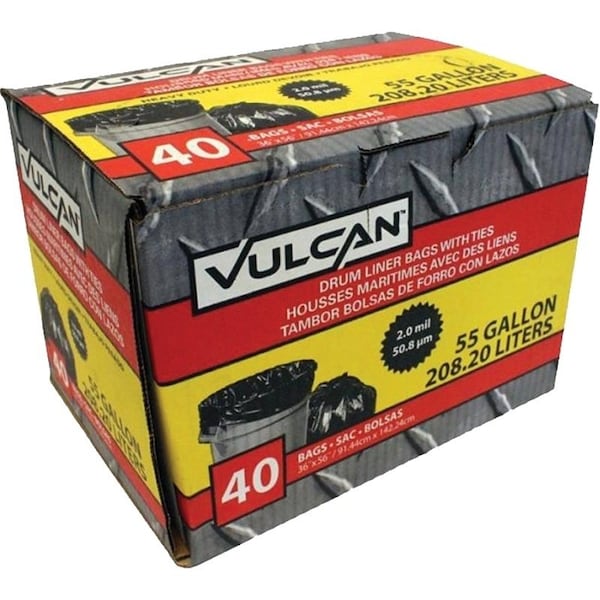 Vulcan Drum Liner, 55 gal Capacity, Poly, Black - FG-03812-10A