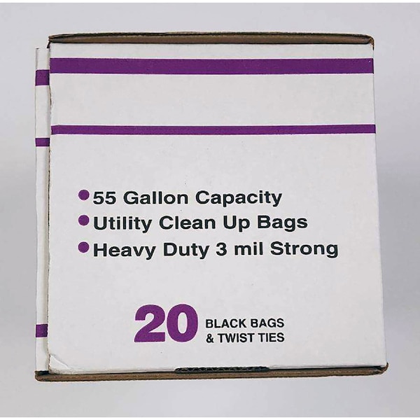 Primrose Plastics Trash Bags, 3 mm, 20 PK - 55320