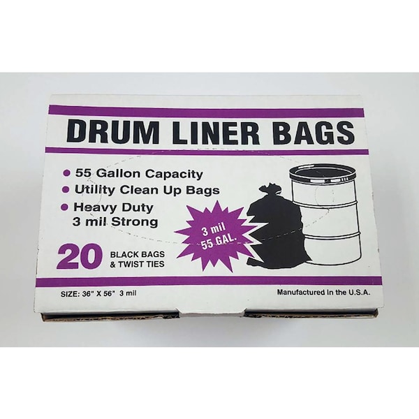 Primrose Plastics Trash Bags, 3 mm, 20 PK - 55320