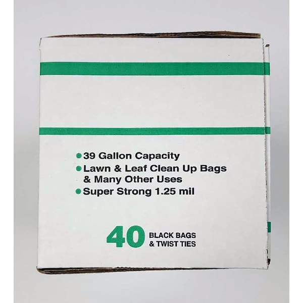 Primrose Plastics Primrose Plastics 39 gal Lawn and Leaf Bags Twist Ties 40 pk 1.25 mil - 39125