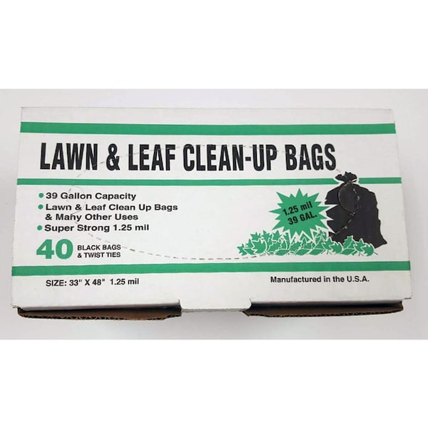 Primrose Plastics Primrose Plastics 39 gal Lawn and Leaf Bags Twist Ties 40 pk 1.25 mil - 39125
