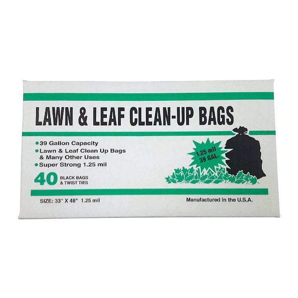 Primrose Plastics Primrose Plastics 39 gal Lawn and Leaf Bags Twist Ties 40 pk 1.25 mil - 39125