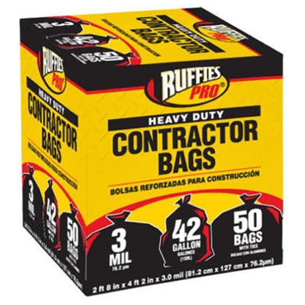 Berry Plastics Berry Plastics 1190274 50 Pack; 42 Gallon; Black Contractor Bag - 269156