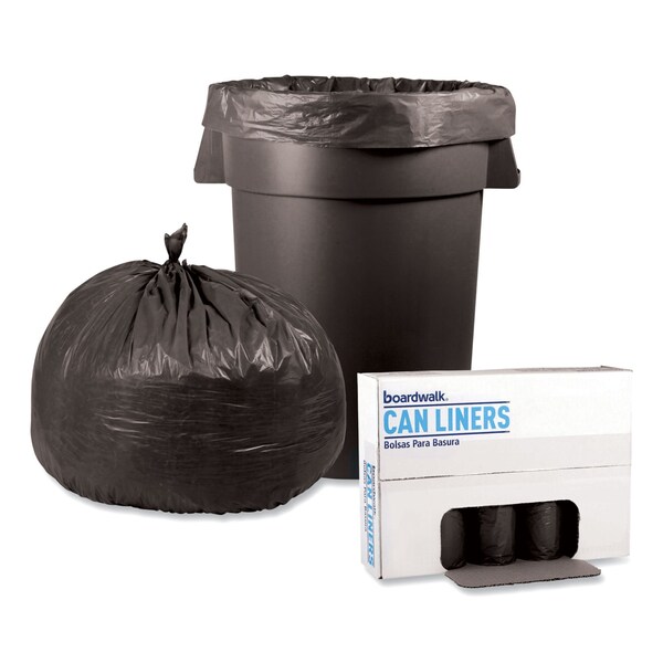 Boardwalk 56 gal Trash Bags, 43 in x 47 in, Super Heavy-Duty, 1.1 mm, Gray, 100 PK - BWK 4347SEH