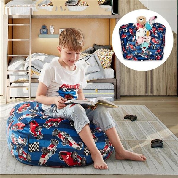 Inspired Home Inspired Home BB184-20BL-UE 32 x 32 in. Microfiber Posh Living Bean Bag Covers; Racecar Blue - BB184-20BL-UE