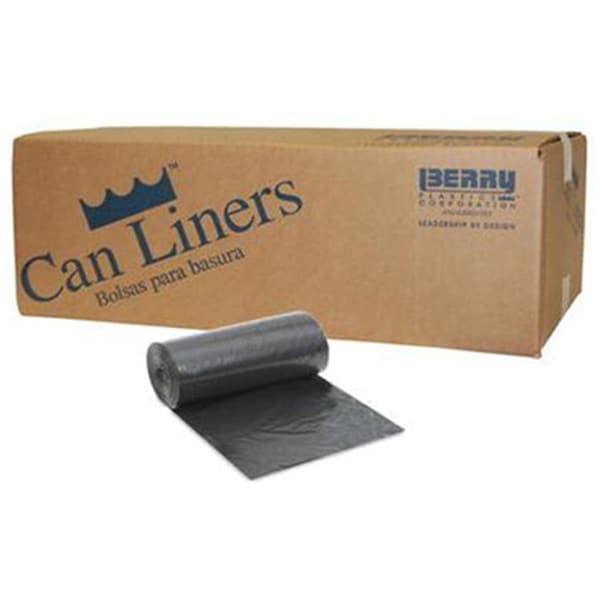 Berry Plastics 625121 50 Count, 96 Gallon, 2 Mil Black Trash Can Liner - BE576414