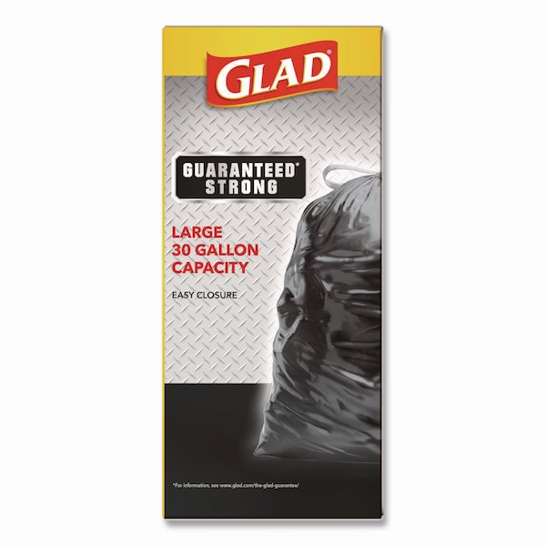 Glad 30 gal Trash Bags, 30 in x 33 in, Super Heavy-Duty, 1.05 Mil, Black - 78966BX