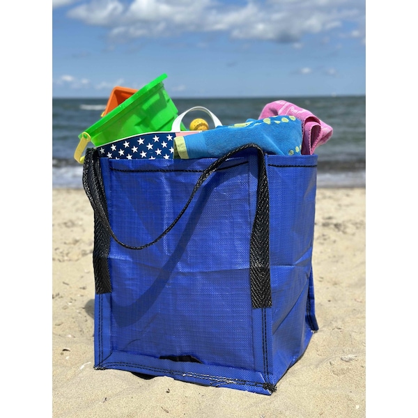 Durasack Up to 500 lbs. Reusable Tote Bags, Blue, 4 PK - BB-1619BLU-4PK
