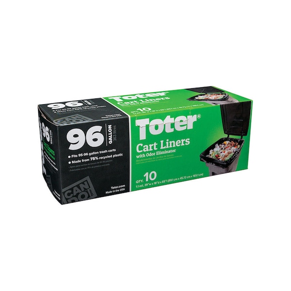 Toter Toter 96 gal Cart Liner Quick Tie 10 pk 1.1 mil - GB096-R8000
