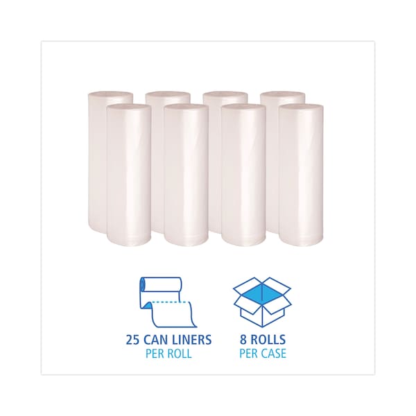Boardwalk 60 gal Trash Bags, 38 in x 58 in, 14 microns, Natural, 200 PK - V7658HNKR01