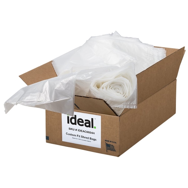 Ideal 79 gal Shredder Bags, 40 in x 58 in, Clear - IDEAC0924H
