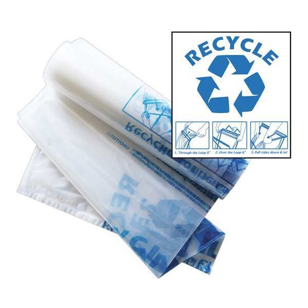 Clearstream Recycling Recycle Bag 40x46, Clear with Blue, PK100 - CS-CRP