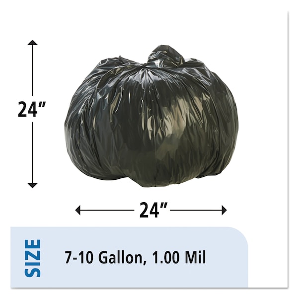 Stout 10 gal Trash Bags, 24 in x 24 in, Heavy-Duty, 1 mil, Brown/Black, 250 PK - T2424B10