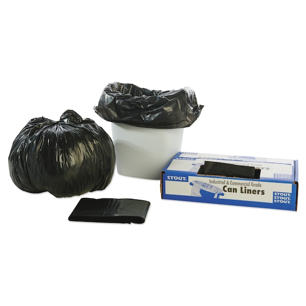 Stout 10 gal Trash Bags, 24 in x 24 in, Heavy-Duty, 1 mil, Brown/Black, 250 PK - T2424B10