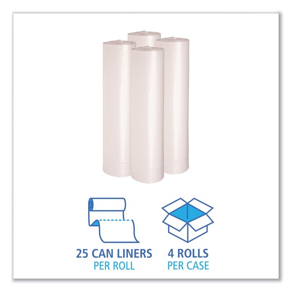Boardwalk 56 gal Trash Bags, 43 in x 47 in, Heavy-Duty, 1.4 mil, Clear - BWK536