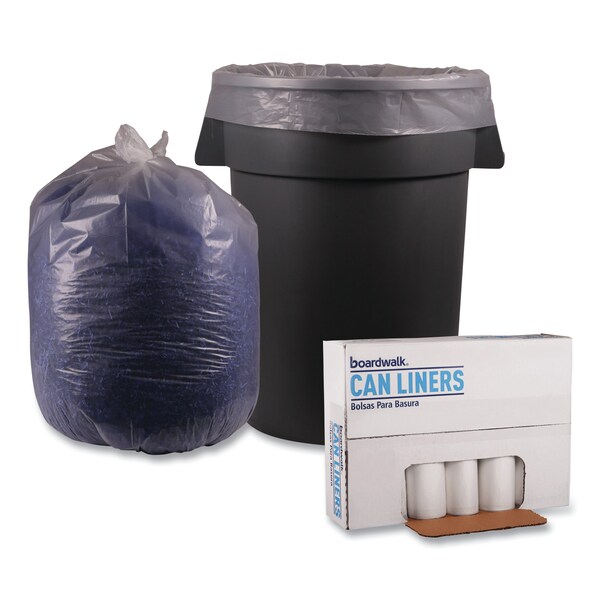 Boardwalk 56 gal Trash Bags, 43 in x 47 in, Heavy-Duty, 1.1 mil, Clear, 100 PK - BWK532