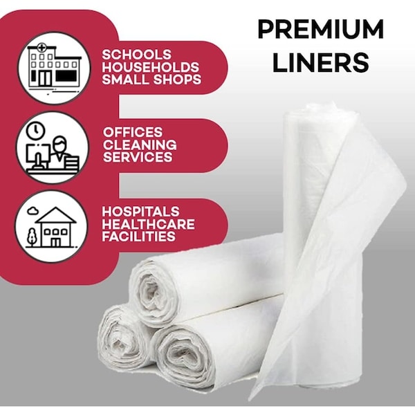 Dealmed 40 gal - 45 gal Trash Bags, 58 in x 46 in, 1.2 Mil, Clear - 781153