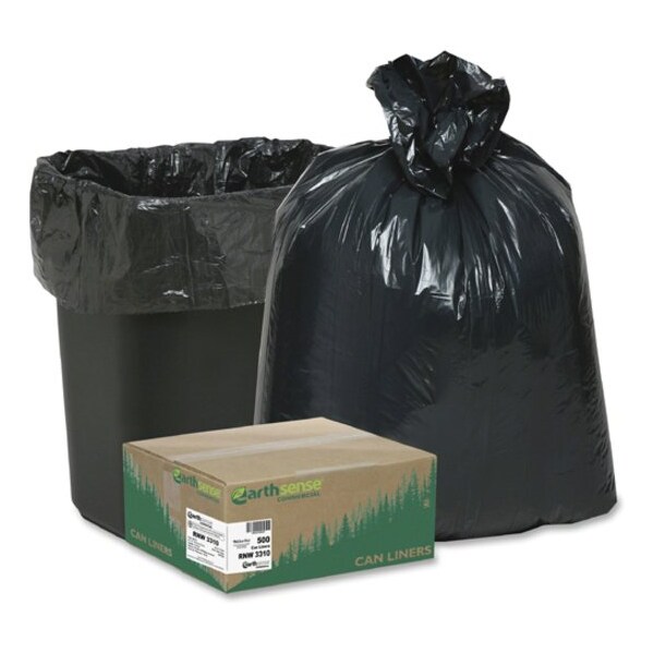 Webster 16 gal Trash Bags, S, 0.75 mil (19 Micron), Black, 500 PK - WBIRNW3310