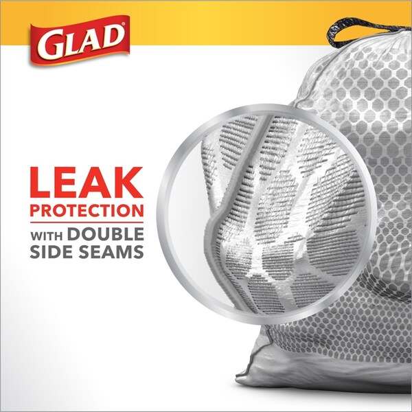 Glad Glad Force Flex Plus 13 gal Lemon Scent Tall Kitchen Bags Drawstring 34 pk 0.82 mil - 79297