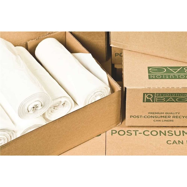 Revolution Bag 30 Gal. 30 in. x 36 in. 0.30 mil Natural Low-Density Trash Can Liner /Case, 20PK - PC36LWN