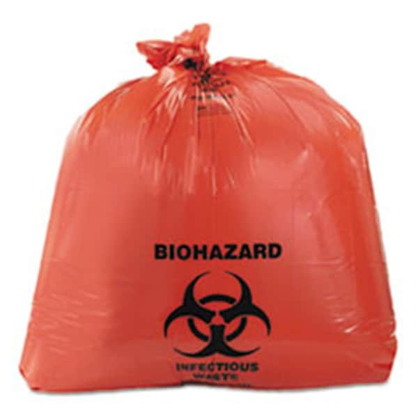 Unisan HER 40-45 gal 3 Mil Healthcare Biohazard Printed Can Liners, Red - 40 x 46 in., 75PK - A8046ZR