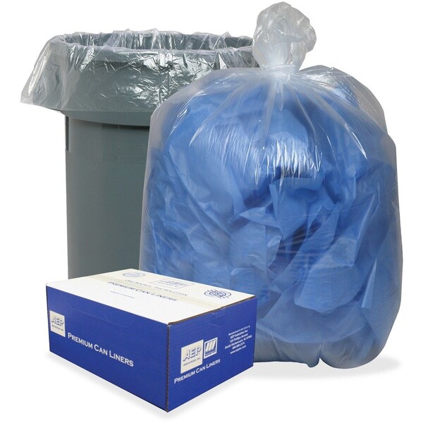 Webster 60 gal Trash Bags, 0.80 mil (20 Micron), Clear, 100 PK - WBI385822C