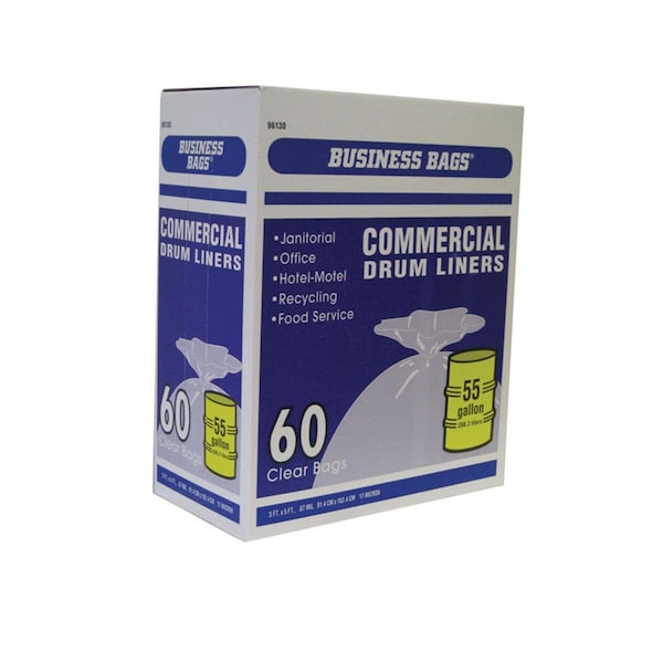 Berry Plastics 55 gal Commercial Drum & Can Liners Twist Tie, 60PK - 6033088