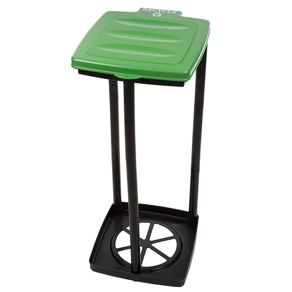 Wakeman 13 gal Portable Trash Bag Holder with Collapsible Trashcan for Indoor-Outdoor Garbage Use, Green - 75-TB1005
