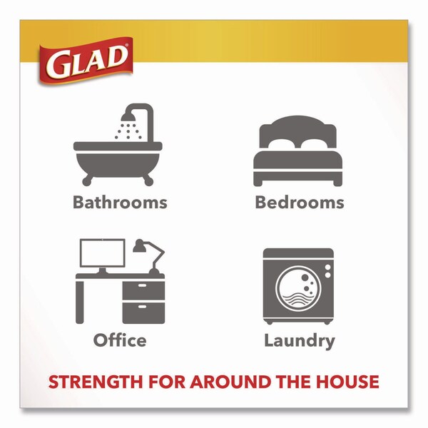 Glad OdorShield Small Drawstring Trash Bags, 4gal, Beachside Breeze Scent, 0.5mil, 18inx17in, Blue, 80PK - 79155