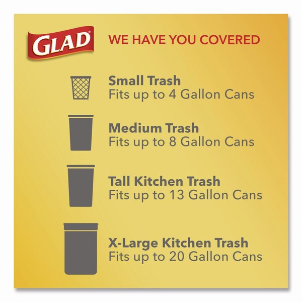 Glad OdorShield Small Drawstring Trash Bags, 4gal, Beachside Breeze Scent, 0.5mil, 18inx17in, Blue, 80PK - 79155