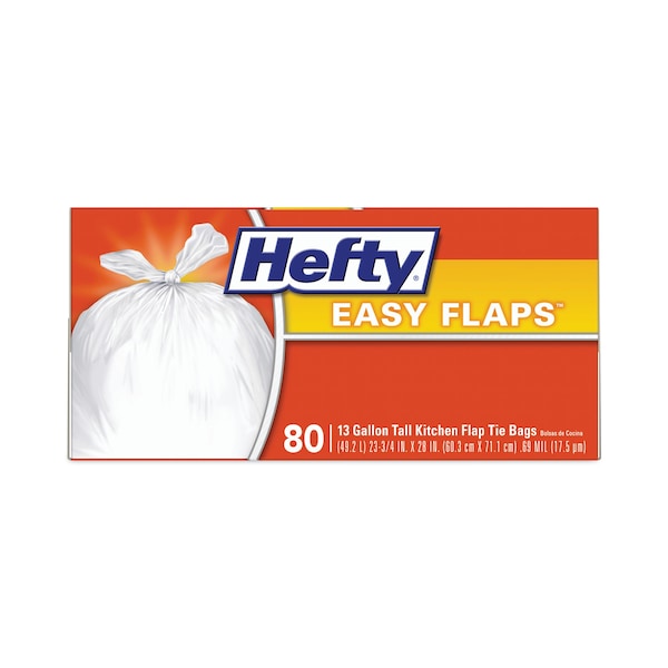 Hefty 13 gal Trash Bags, 23.75 in x 28 in, Standard-Duty, .69 Mil, White, 480 PK - E8-4563
