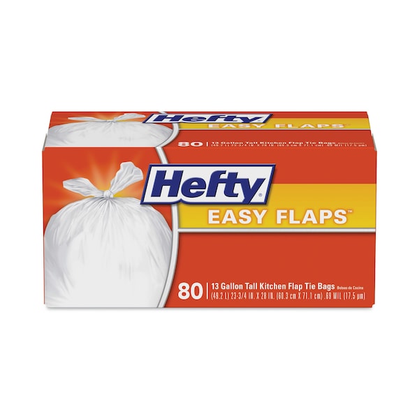 Hefty 13 gal Trash Bags, 23.75 in x 28 in, Standard-Duty, .69 Mil, White, 480 PK - E8-4563