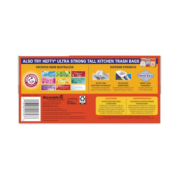Hefty 13 gal Trash Bags, 23.75 in x 28 in, Standard-Duty, .69 Mil, White, 480 PK - E8-4563